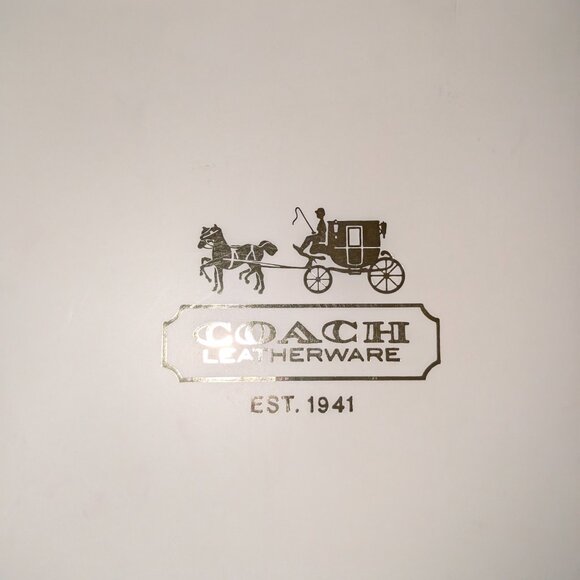 Vintage Coach Signature Jacquard Tote – Khaki/Gold  – Like NEW w/Box & Tissue - Picture 6 of 6